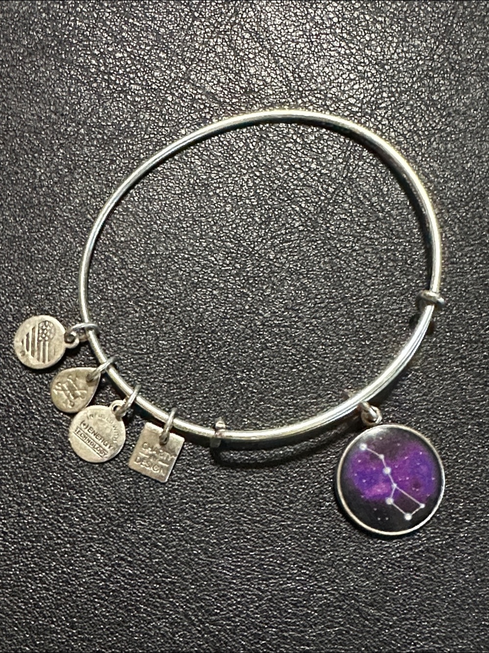 2016 Alex and Ani Big Dipper Constellation Bangle Bracelet - Silver Tone